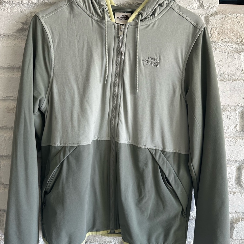 The North Face Gray and Cream Full-Zip Jacket
